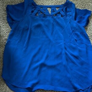 Torrid Blue Cut Out Blouse